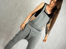 Load image into Gallery viewer, dungarees made to measure custom fit for your body organic cotton jersey handstitched tattoo sleeve by noon icancu yoga wear