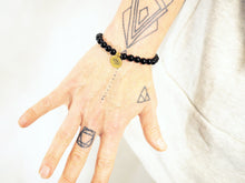 Load image into Gallery viewer, Handmade Mala, Gemstone Bracelet, handmade, Gemstone, Guru bead, brass details