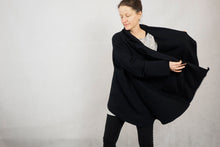 Load image into Gallery viewer, Wrap shawl cardigan black