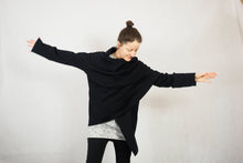 Load image into Gallery viewer, Wrap shawl cardigan black