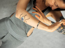 Load image into Gallery viewer, icancu yoga eye of horus grey dungarees made to measure mantra bangle