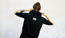 Load image into Gallery viewer, cowl neck top in blue, hoodie, yoga top, kundalini yoga, i can c u yoga