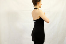 Load image into Gallery viewer, prayer pose kundalini yoga halter top yoga top in black superjersey handmade yoga top