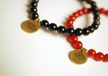 Load image into Gallery viewer, Bracelet, Mala, handmade, Gemstone, Guru bead, brass details