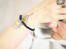 Load image into Gallery viewer, Bracelet, Mala, handmade, Gemstone, Guru bead, brass details